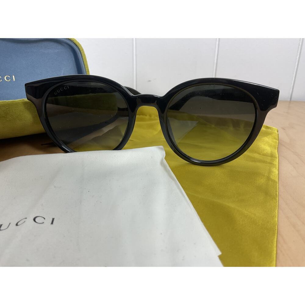 Gucci GG0638SK Havana Celluloid Ladies Sunglasses‎ in Black 53mm Cat Eye - Picture 3 of 8